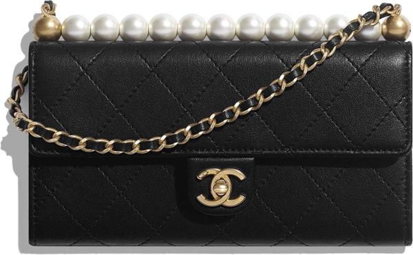 未発売新作 ☆CHANEL シャネル偽物☆パール付きチェーンクラッチ 20021414